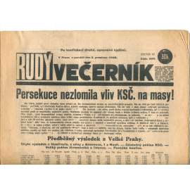 Rudý večerník (3.12.1928) - staré noviny, 1. republika