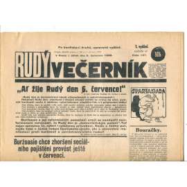 Rudý večerník (6.7.1928) - staré noviny, 1. republika