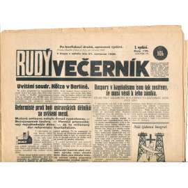 Rudý večerník (21.7.1928) - staré noviny, 1. republika