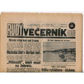 Rudý večerník (18.12.1928) - staré noviny, 1. republika