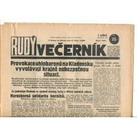 Rudý večerník (3.10.1928) - staré noviny, 1. republika