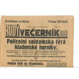 Rudý večerník - zvláštní vydání (6.10.1928) - staré noviny, 1. republika