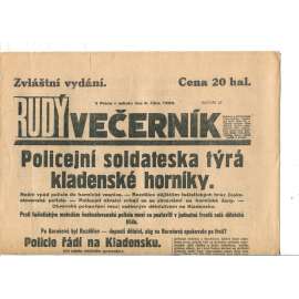 Rudý večerník - zvláštní vydání (6.10.1928) - staré noviny, 1. republika