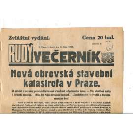 Rudý večerník - zvláštní vydání (9.10.1928) - staré noviny, 1. republika