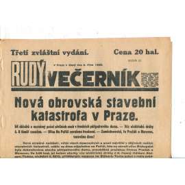 Rudý večerník - zvláštní vydání (9.10.1928) - staré noviny, 1. republika