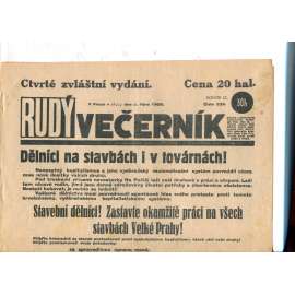 Rudý večerník - zvláštní vydání (9.10.1928) - staré noviny, 1. republika