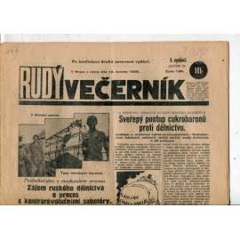 Rudý večerník (12.6.1928) - staré noviny, 1. republika