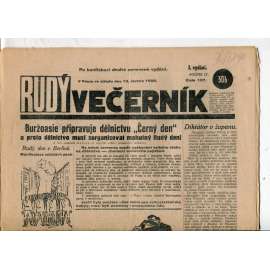 Rudý večerník (13.6.1928) - staré noviny, 1. republika