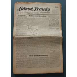 Lidové proudy 1946, roč. 46 (noviny, politika ČSNS, Hradec Králové, mj. Kladsko, součást koruny české; Úpice postaví pomník T. G. Masarykovi; Volby 1946, Oslavy bratří Čapků, Masaryk otec a syn)