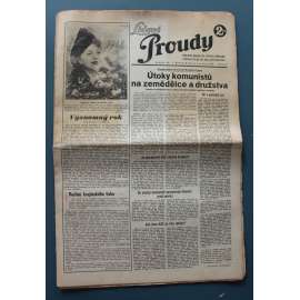 Lidové proudy 1948, roč. 48 (noviny, politika ČSNS, Hradec Králové, mj. Útoky komunisů na zemědělce a družstva, Chceme svobodnou a demokratickou republiku, Před spojením Soc. demokarcie a KSČ)