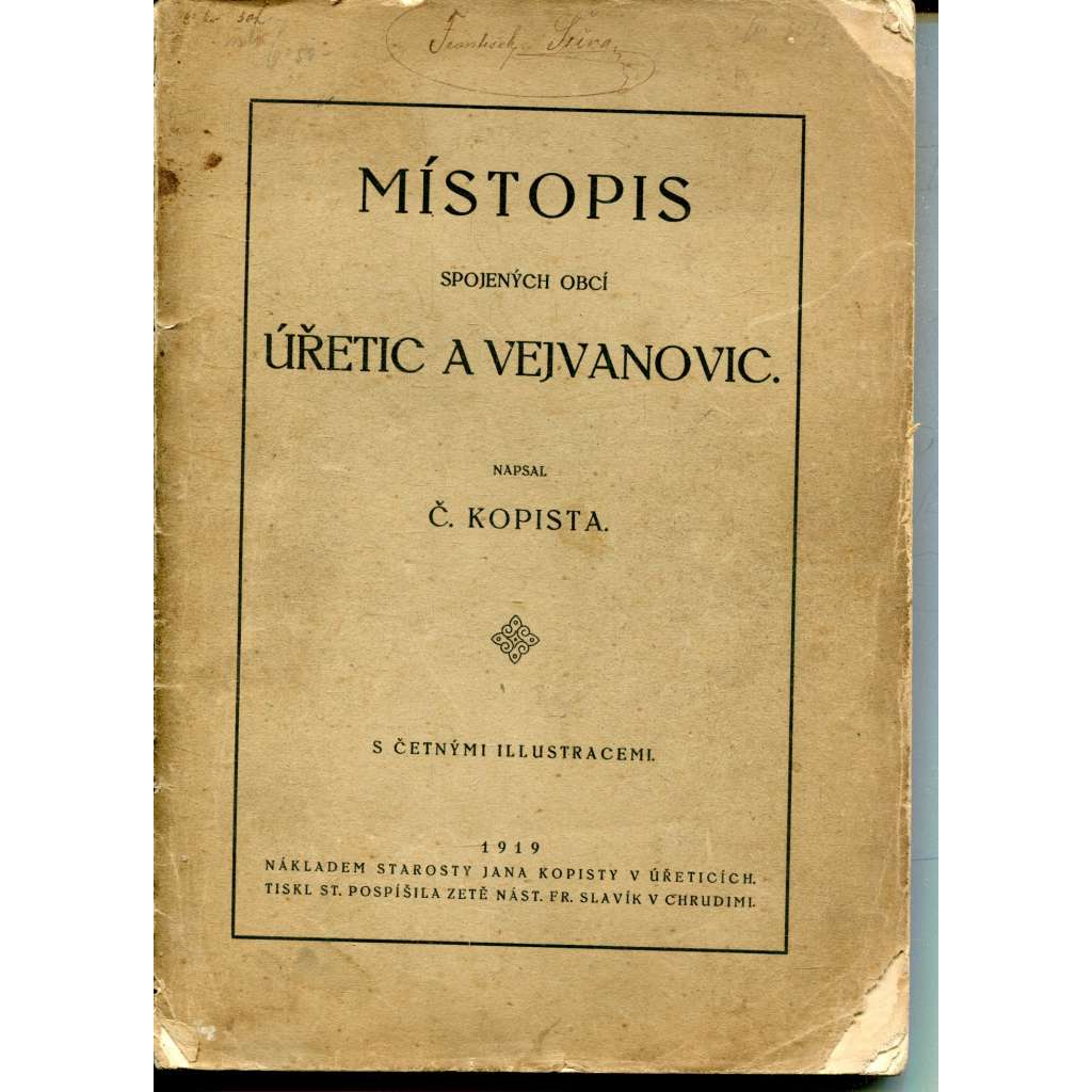 Místopis spojených obcí Úřetic a Vejvanovic (Úřetice, Vejvanovice) - 1919