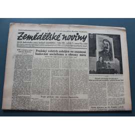 Zemědělské noviny 1951, roč. 7, č. 118 (zemědělství, komunismus, mj. Projev přesedy vlády A. Zápotockého, Role vítězné KSČ při budování národních výborů, J. Glazarová - Leningrad, Pomoc Mičurinské vědy socialistickému zemědělství)