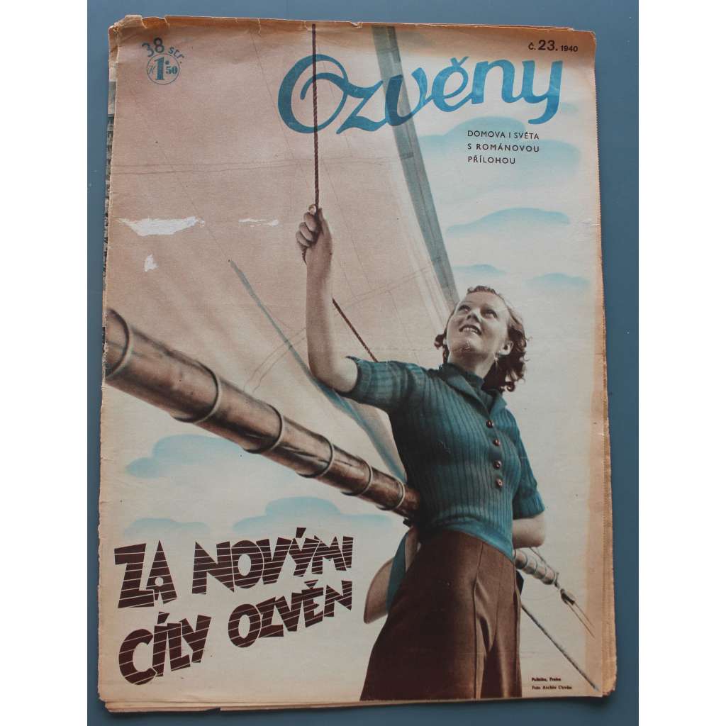 Ozvěny domova a světa s románovou přílohou 1940, č. 23 (časopis, společnost, protektorát, mj. Západ se změnil [druhá světová válka - Francie], V zákulisí dostihové slávy, Curacao ostrov staletých bojů, Děti chodí na chrousty)