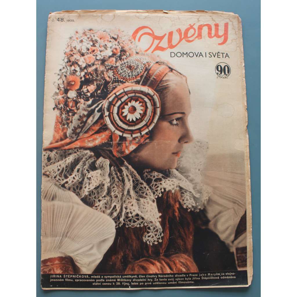 Ozvěny domova a světa 1935, č. 48 (časopis, společnost, první republika, mj. Vyrůstá nám nová generace umělců, Živé traktory [sloni], Podivná společnost [ilustr. Burian], Velké večerní toalety)