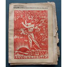 Zádruha. Anarchistický čtrnáctidenník 1914, roč. VI, č. 1-8 (časopis, anarchismus, Rakousko Uhersko, mj. Bakunin, Kamil V. Berdych, Anarchistický sjezd v Praze, Po sjezdu českých bezvěrců, Hlídka bezvěrecká)