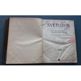 Světozor 1908. Týdeník zábavný a poučný (časopis, týdeník, Rakousko Uhersko, mj. Naši v cizině [Emma Destinnová], Villa Sv. Čecha v Troji, Jan Kubelík, Vodopád Niagara, Sv. Čech - úmrtí, Na jezeře Vrbském)