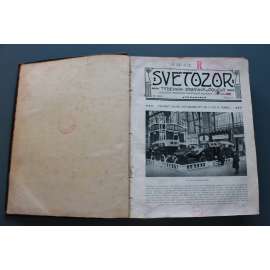 Světozor 1909. Týdeník zábavný a poučný (časopis, týdeník, Rakousko Uhersko, mj. Pražský salon automobilový, Metamorfosa Prahy [Asanace], Milostné listy B. Smetany, Mezi potomky českých vyhnanců na Volyni, New York)