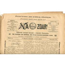 NA ZDAR! Odborný časopis horníků a hutníků Rakouska. Ročník IV., číslo 8. (25.4.1894) [časopis, hornictví, noviny]