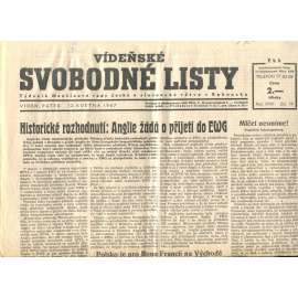 Vídeňské svobodné listy, ročník XXII., číslo 19/1967. Týdeník Menšinové rady české a slovenské větve v Rakousku (exil, noviny)