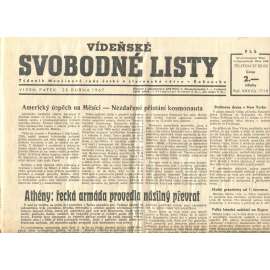 Vídeňské svobodné listy, ročník XXII., číslo 17/18/1967. Týdeník Menšinové rady české a slovenské větve v Rakousku (exil, noviny)