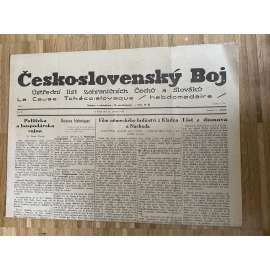 Československý boj, ročník I., číslo 9/1939. Ústřední list zahraničních Čechů a Slováků (exil, Francie, odboj, válka, noviny)