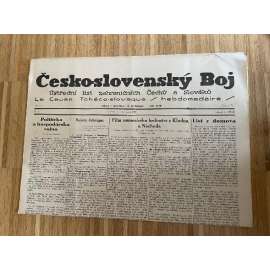 Československý boj, ročník I., číslo 9/1939. Ústřední list zahraničních Čechů a Slováků (exil, Francie, odboj, válka, noviny)
