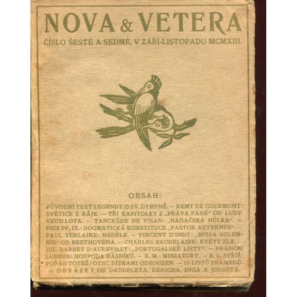 Nova et vetera, číslo 6. a 7. (září-listopad 1913) Stará Říše na Moravě