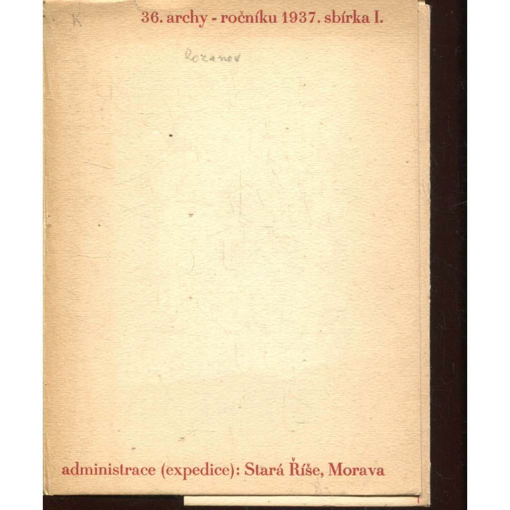 36. Archy (1937) - Stará Říše na Moravě 36. Archy (1937) - Stará Říše na Moravě