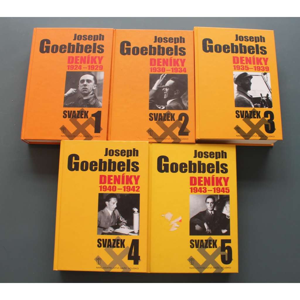 Joseph Goebbels. Deníky 1924-1945, 5 svazků (politika, propaganda, nacionalismus, Třetí říše, druhá světová válka)