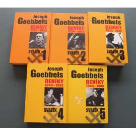 Joseph Goebbels. Deníky 1924-1945, 5 svazků (politika, propaganda, nacionalismus, Třetí říše, druhá světová válka)