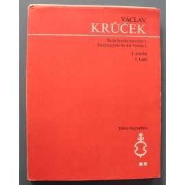 Škola houslových etud = Etüdenschule für die Violine . I., I. poloha (noty, housle, učebnice; věnování a podpis Václav Krůček)