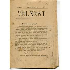 Volnost, číslo 1/1899 (časopis, noviny) - antisemitismus