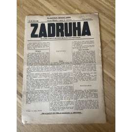 Zádruha, ročník III., číslo 39/1911. Orgán anarchistických socialistů (časopis, noviny, anarchisté, Žižkov)