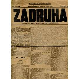 Záhruha, ročník III., číslo 50/1912. Orgán anarchistických socialistů (časopis, noviny, anarchisté, Žižkov) - pošk.