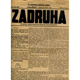 Záhruha, ročník III., číslo 50/1912. Orgán anarchistických socialistů (časopis, noviny, anarchisté, Žižkov)