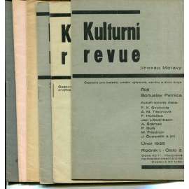 Kulturní revue, ročník I., číslo 2, 3 a 4-6/1935, ročník II., číslo 1-3/1935-1936 ( 6 časopisů) - Časopis pro beletrii, umění výtvarné, osvětu a život kraje Kulturní revue, ročník I., číslo 2, 3 a 4-6/1935, ročník II., číslo 1-3/1935-1936 ( 6 časopisů) - Časopis pro beletrii, umění výtvarné, osvětu a život kraje