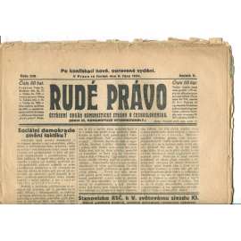 Rudé právo (9.10.1924) - 1. republika, staré noviny