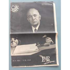 Svět v obrazech 1948, roč. IV, č. 37 (časopis, politika, kultura, fotografie, mj. prezident Edvard Beneš zemřel, Sezimovo Ústí, Lev Tolstoj)