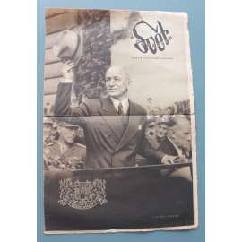 Svět v obrazech 1945, roč. I. 1.6. (časopis, politika, kultura, fotografie, mj. Příjezd presidenta Dr. Edvarda Beneše, Příjezd vojáků nového ČSR)