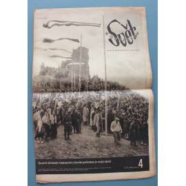 Svět v obrazech 1945, roč. I. č. 4 (časopis, politika, kultura, fotografie, mj. Devín, R. Kubelík - Politické zákony českého muzikantství, České pohraničí [Sudety], Josef Čapek)