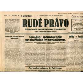 Rudé právo (31.5.1929) - 1. republika, staré noviny