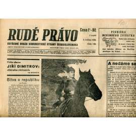 Rudé právo (8.5.1938) - 1. republika, staré noviny