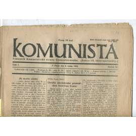 Komunista (6.1.1922) - staré noviny, 1. republika
