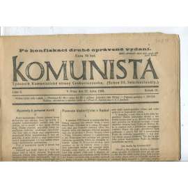 Komunista (27.1.1922) - staré noviny, 1. republika
