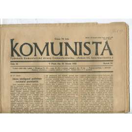 Komunista (10.3.1922) - staré noviny, 1. republika
