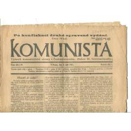 Komunista (2.9.1921) - staré noviny, 1. republika