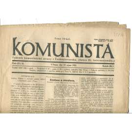 Komunista (12.8.1921) - staré noviny, 1. republika