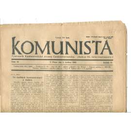 Komunista (5.5.1922) - staré noviny, 1. republika