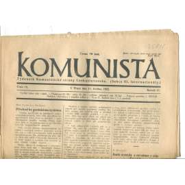 Komunista (11.5.1922) - staré noviny, 1. republika