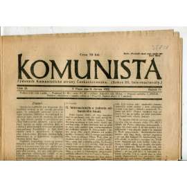 Komunista (9.6.1922) - staré noviny, 1. republika